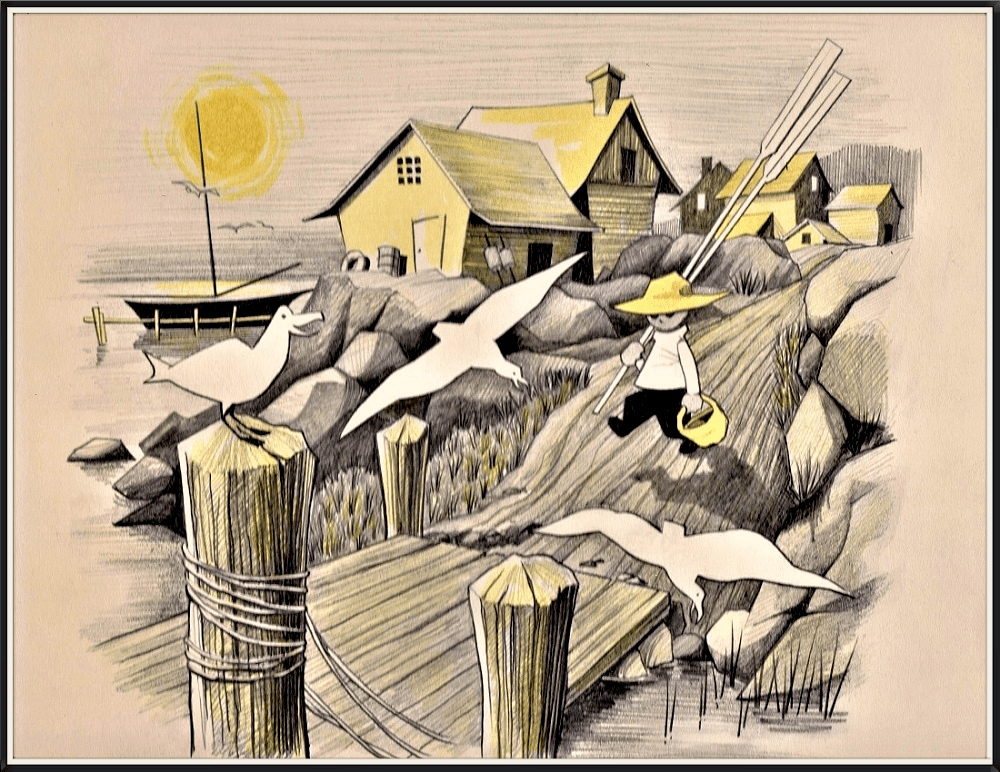 1959 Illustration livre enfant - Les contes de Pierrot 1 - Édition Fides